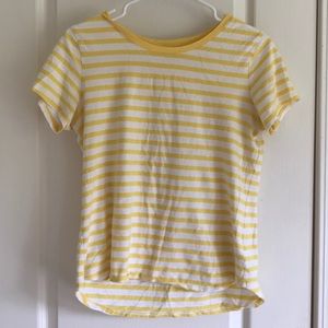 Yellow and white striped tee
